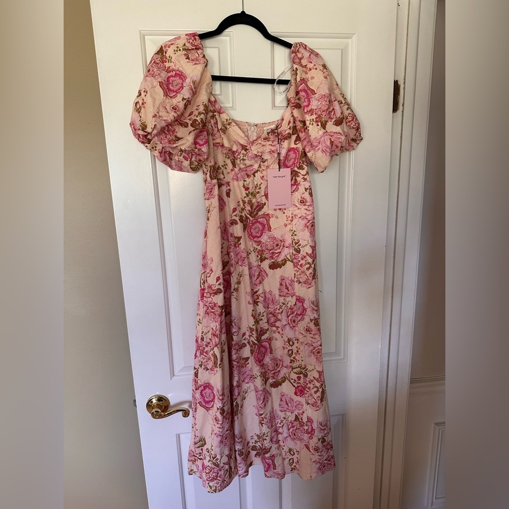 Floral Pink Dress by Avec Les Filles Sz 8 NWT
